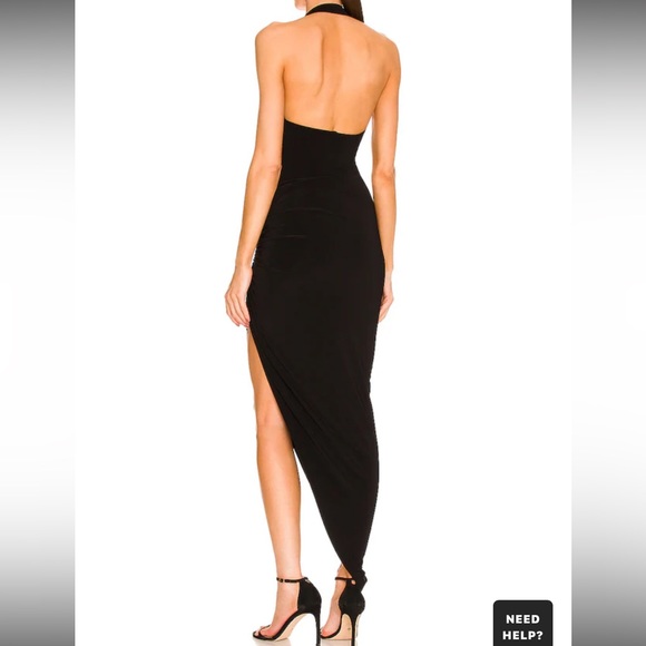 Side Drape Gown in Black - Picture 2 of 6